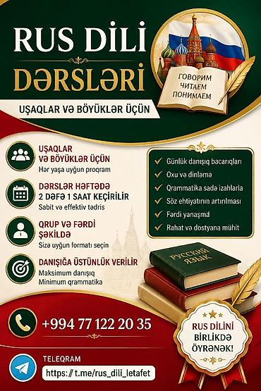 piano kursu: Xarici dil kursu, Rus dili, Uşaqlar üçün, Abituriyentlər üçün — 2