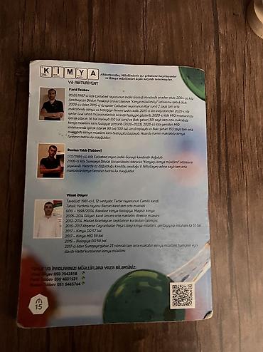 Книги и журналы: Kimya qayda Fərid Talıbov
çox az işlənib
Əlaqə whatsapp: 0552826140 — 2