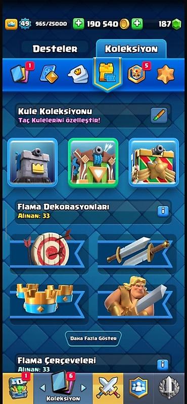 Digər kolleksiyalar: Clash Royale hesabı - Kral səviyyəsi: 49 - Qızıl: 190 540 - Cəvahir — 12