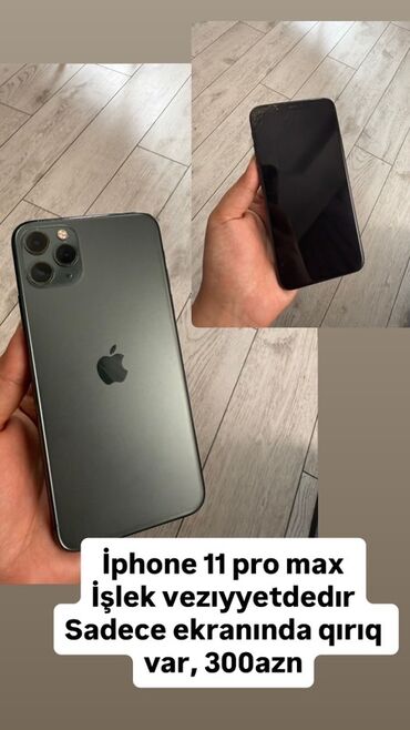 omid su filtri: IPhone 11 Pro Max, 256 GB, Matte Space Gray, Qırıq