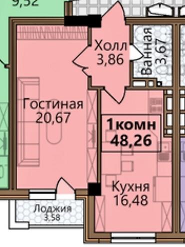 elif garden: 1 комната, 47 м², Элитка, 2 этаж, ПСО (под самоотделку) — 9