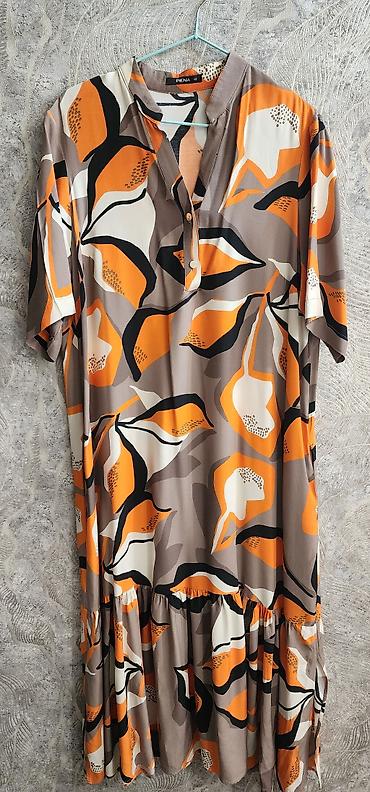 Повседневное платье, Лето, Длинная модель, Оверсайз, 3XL