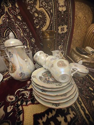 kofeyni: Çay dəsti, rəng - Bej, Farfor, 6 nəfərlik, Almaniya — 4