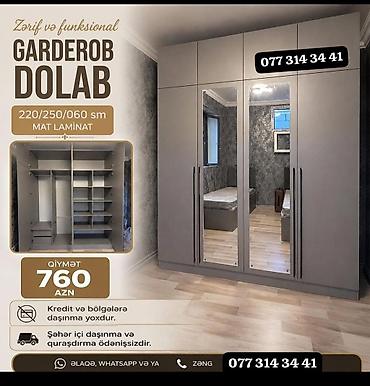 kredit evler: Zərif və funksional gardirob dolabı - Ölçülər: 220/250/060 sm - — 1