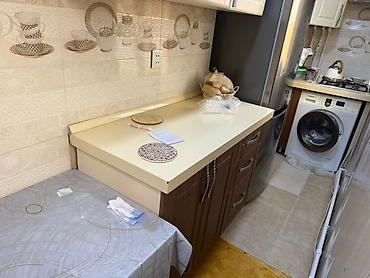 mdf divar panelleri: Mətbəx üçün asma dolablar dəsti - Rəng: krem/şampan ağ - Material — 5