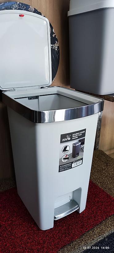 чакалар: Мусорное ведро Double Cover Trash Can, 25 л - Объем: 25 литров — — 3