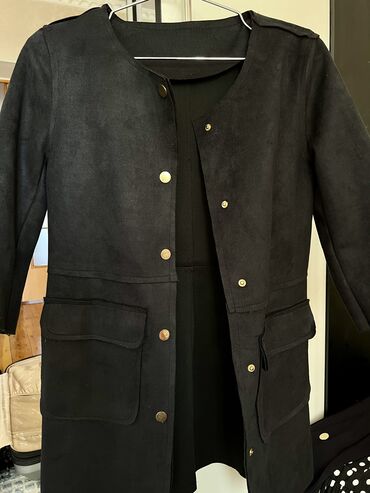 пиджак пальто: Пальто, Замша, Короткая модель, XS (EU 34)