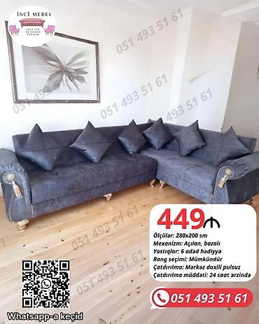Divanlar: Künc divan, Yeni, Açılan, Bazalı, Parça, Şəhərdaxili pulsuz çatdırılma — 1