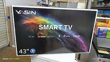 Телевизоры: Срочная акция телевизор YASIN 43 cmart android 14 Модель 43E9000 Цена — 5
