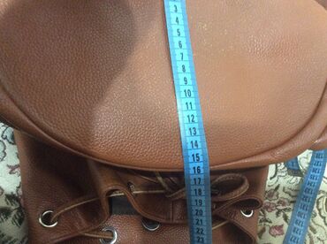 Rukzaklar: Стильный рюкзак из натуральной кожи, цвет рыжий, в отличном состоянии — 14