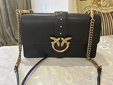 pinko: Pinko Love Bag – qara rəngli çiyin/çarpaz çanta - Material: hamar — 1