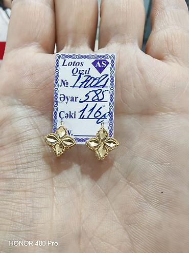 Zərgərlik əşyaları: Sırğa, Sarı qızıl, 585 Əyar, 116 g — 1