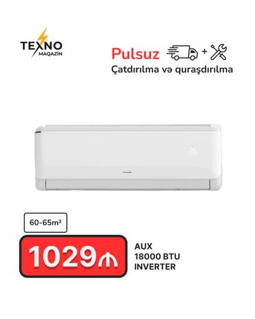 kondisioner 2 ci el: Kondisioner AUX, Yeni, 50-60 kv. m, Split sistem, Kredit yoxdur, Pulsuz quraşdırılma