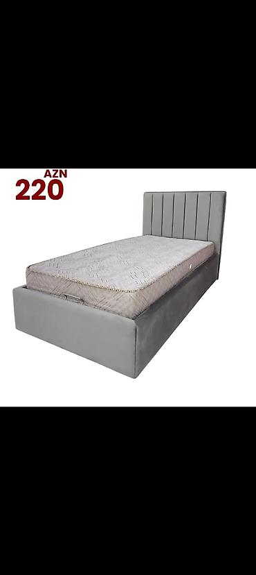 matraslar: Tək nəfərlik yumşaq başlıqlı çarpayı və döşək dəsti - Rəng: boz - — 1