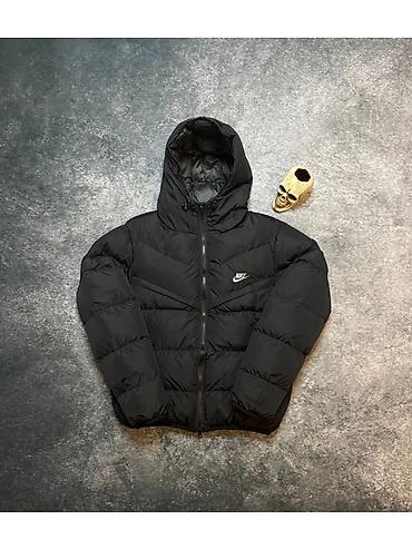Пуховик Nike мужской, черный - Теплая зимняя куртка с объемным