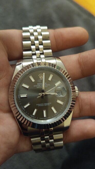 женские зимние замшевые ботфорты: Qol saatı, Rolex, rəng - Boz