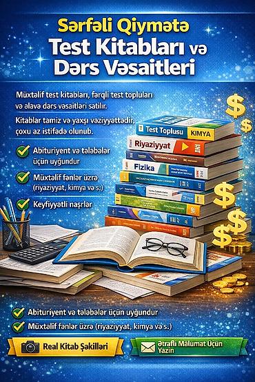 Test topluları kitablar fərqli illərdə fərqli fənlər mövcuddur