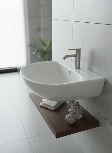 пьедесталом раковина с: Раковина для ванной, Материал: Керамика