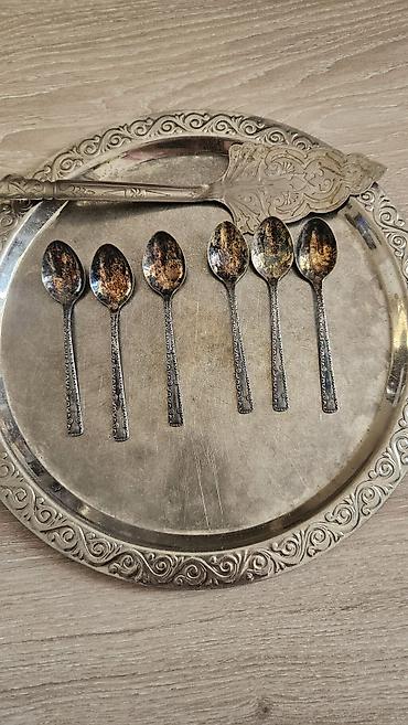 qədimi çaydan: Çay dəsti, rəng - Gümüşü, Metal — 1