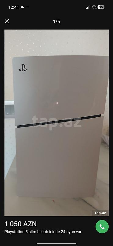PS5 (Sony PlayStation 5): PlayStation 5 Slim oyun konsolu - Model: PS5 Slim (ağ korpus) - Arxa — 5