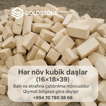 blok kərpic qiyməti: Kubiklər, 39х19х16 sm, Pulsuz çatdırılma, Kredit yoxdur