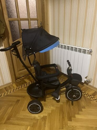 велосипет: Uşaq üçün 3 təkərli velosiped-araba (trisikl) - Rəng: qara (göy