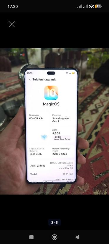 samsung a7 2021: Honor X9c, 256 GB, rəng - Mavi, Sensor, Barmaq izi, Simsiz şarj — 2