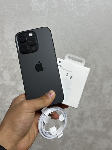 поко gt: IPhone 16 Pro, Колдонулган, 256 ГБ, Black Titanium, Заряддоочу түзүлүш, Коргоочу айнек, Каптама, 92 %