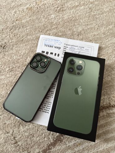 дисплей 13 про: IPhone 13 Pro, Б/у, 256 ГБ, Alpine Green, Зарядное устройство, Защитное стекло, Кабель, 83 %