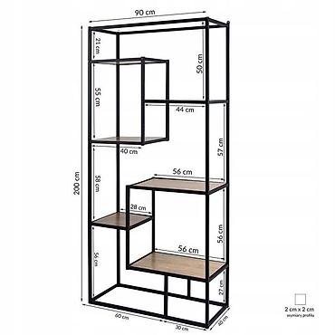 study table: Этажерка/стеллаж в индустриальном стиле. - Габариты: высота 193 см — 2