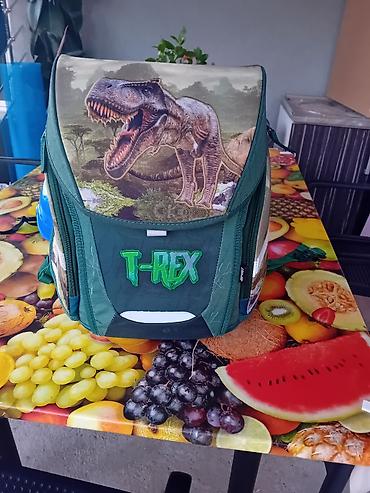 bele helanke za devojcice: Školska anatomska torba – T-REX motiv - Tvrda školjka/struktura sa — 1