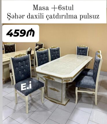Tofas: Qonaq otağı üçün, Açılmayan, Dördbucaq masa, 6 stul