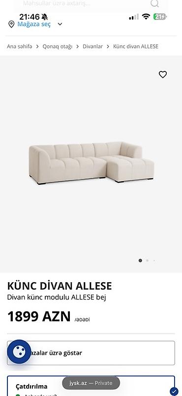 Divanlar: Künc Divan ALLESE – bej rəng - Modul tipli künc divanı: ALLESE - — 2
