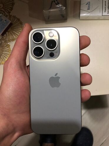 Apple iPhone: IPhone 15 Pro, 256 GB, Matte Silver, Zəmanət, Face ID