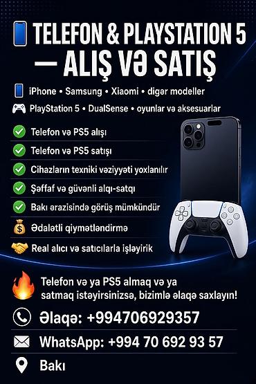 Telefon və PlayStation 5 — alış və satış xidməti. - iPhone, Samsung lalafo.az -da Telefon və PlayStation 5 — alış və satış xidməti. - iPhone, Samsung