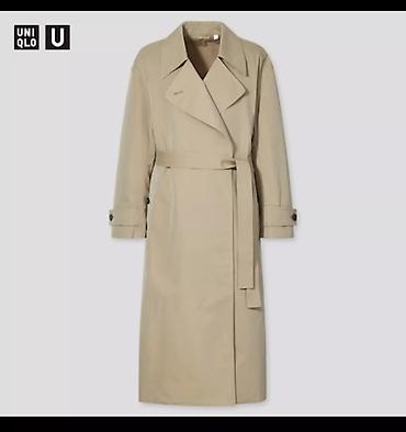 кокон юникло: Плащ-тренч Uniqlo U, бежевый. - Длинный силуэт ниже колена - — 2