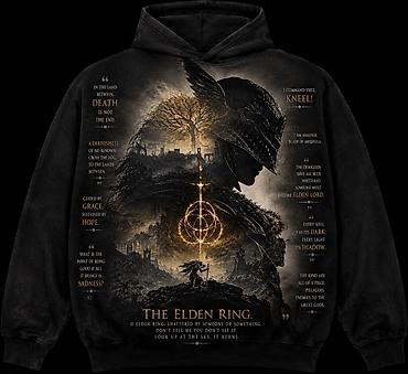 смарт кольцо: Толстовка с капюшоном The Elden Ring (unisex) - Темная база с — 1