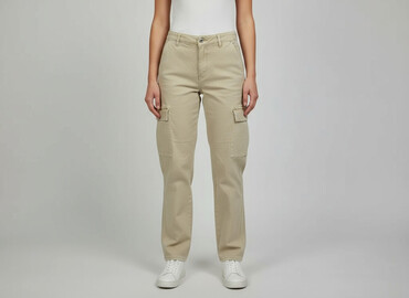 Spodnie cargo: PULL&BEAR, Spodnie cargo damskie, rozmiar 2XS