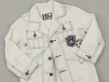 kurtka z futerkiem na kapturze: Transitional jacket, 4-5 years, 104-110 cm, condition - Good