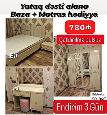 matras taxt ucun: 2 təknəfərlik çarpayı, Tumba, Dolab, 2 tumba, Azərbaycan, Yeni — 5