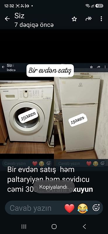 Soyuducular: Bir evdən satış həm paltaryiyan həm soyidıcu cəmi 300 azn tam — 1