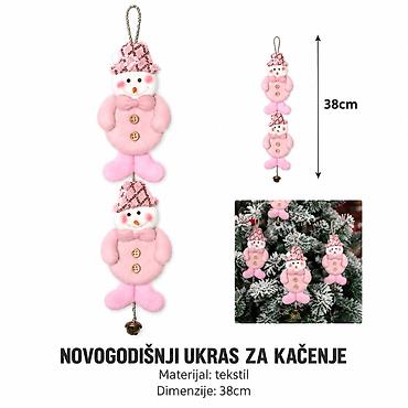 KMT Viseći ukras sneško od tkanine 2905299 Dekorativni božićni viseći