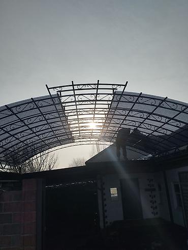 Навесы: Навес, Арочный, Металл, Поликарбонат, Установка — 18