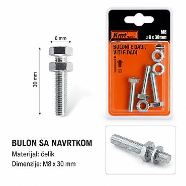 KMT Spoljni šestougaoni šraf sa navrtkom 9368575 - Tip: bulon/šraf sa