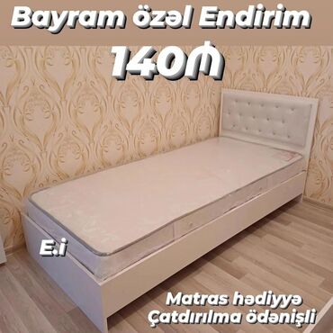 Çarpayılar: Yeni, Təknəfərlik çarpayı, Bazasız, Matras ilə, Siyirməsiz, Azərbaycan — 9