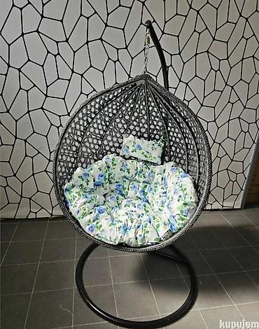 Ležaljke i ljuljaške: Viseća “egg” fotelja sa stalkom - Konstrukcija: čvrst metalni okvir — 4