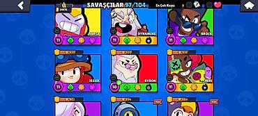 drag: Brawl Stars oyunu üçün inkişaf etmiş hesab - Kupa yolu: 54 616 (ən — 10