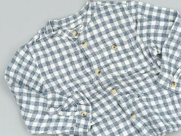 koszula ze stójką do marynarki: Shirt 2-3 years, condition - Very good, pattern - Cell, color - Blue