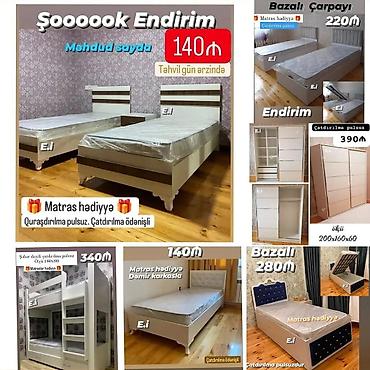 dəmir skaf: Mebel dəstləri – çarpayı və şkaf modelləri – Tek çarpayılar: • — 1
