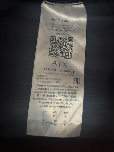emperio armani: Köynək, Armani Exchange, S, rəng - Göy — 2